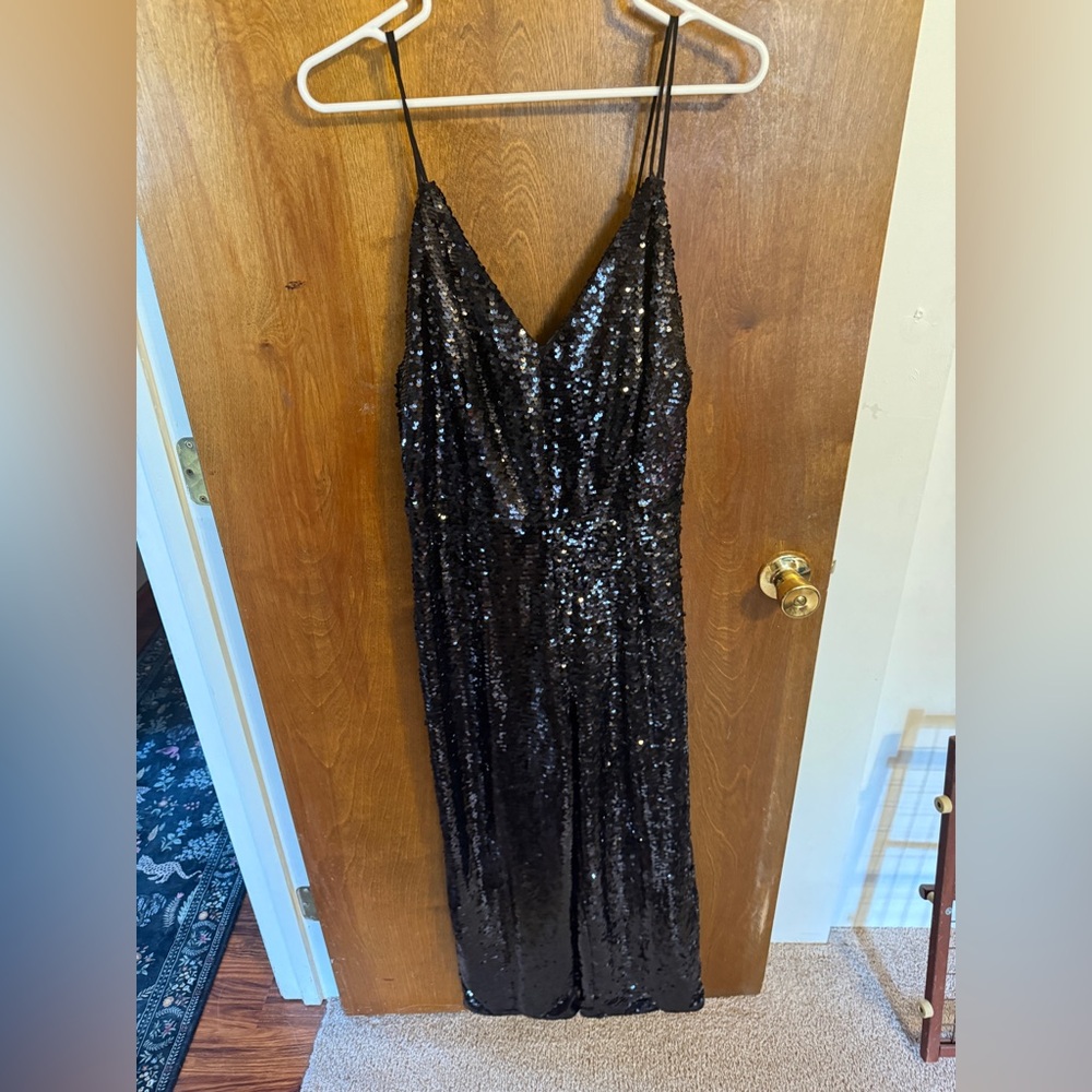 Dressed in LALA Black Sequin Jumpsuit
